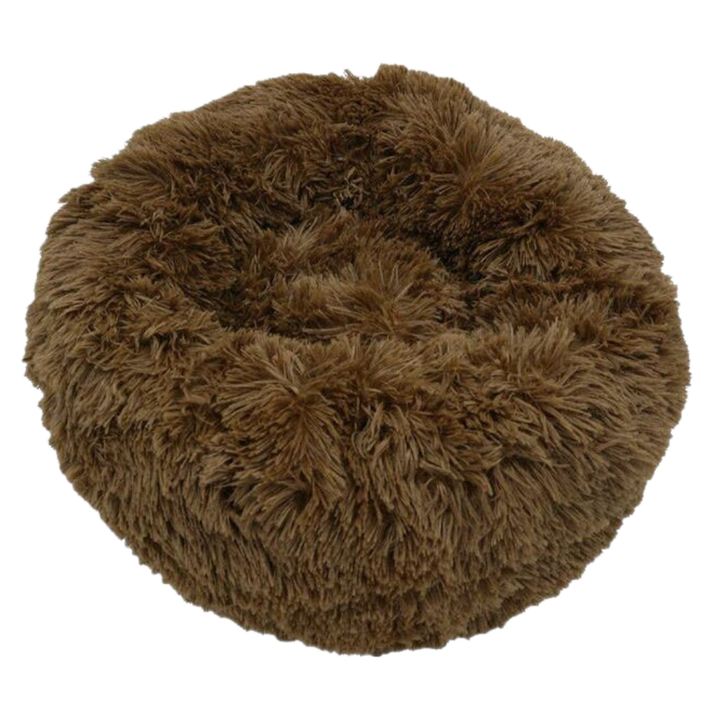Smultring kjæledyrseng i fluffy plysj