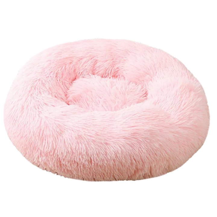 Smultring kjæledyrseng i fluffy plysj