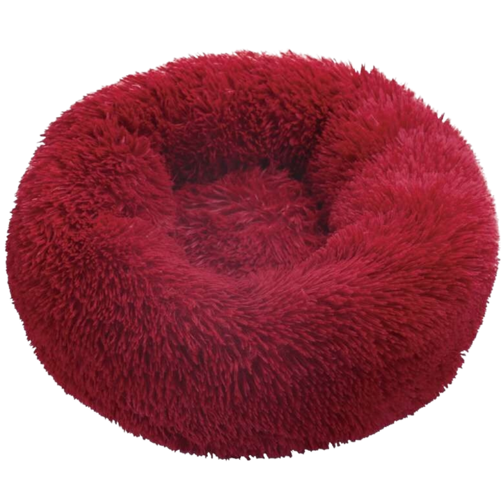 Smultring kjæledyrseng i fluffy plysj