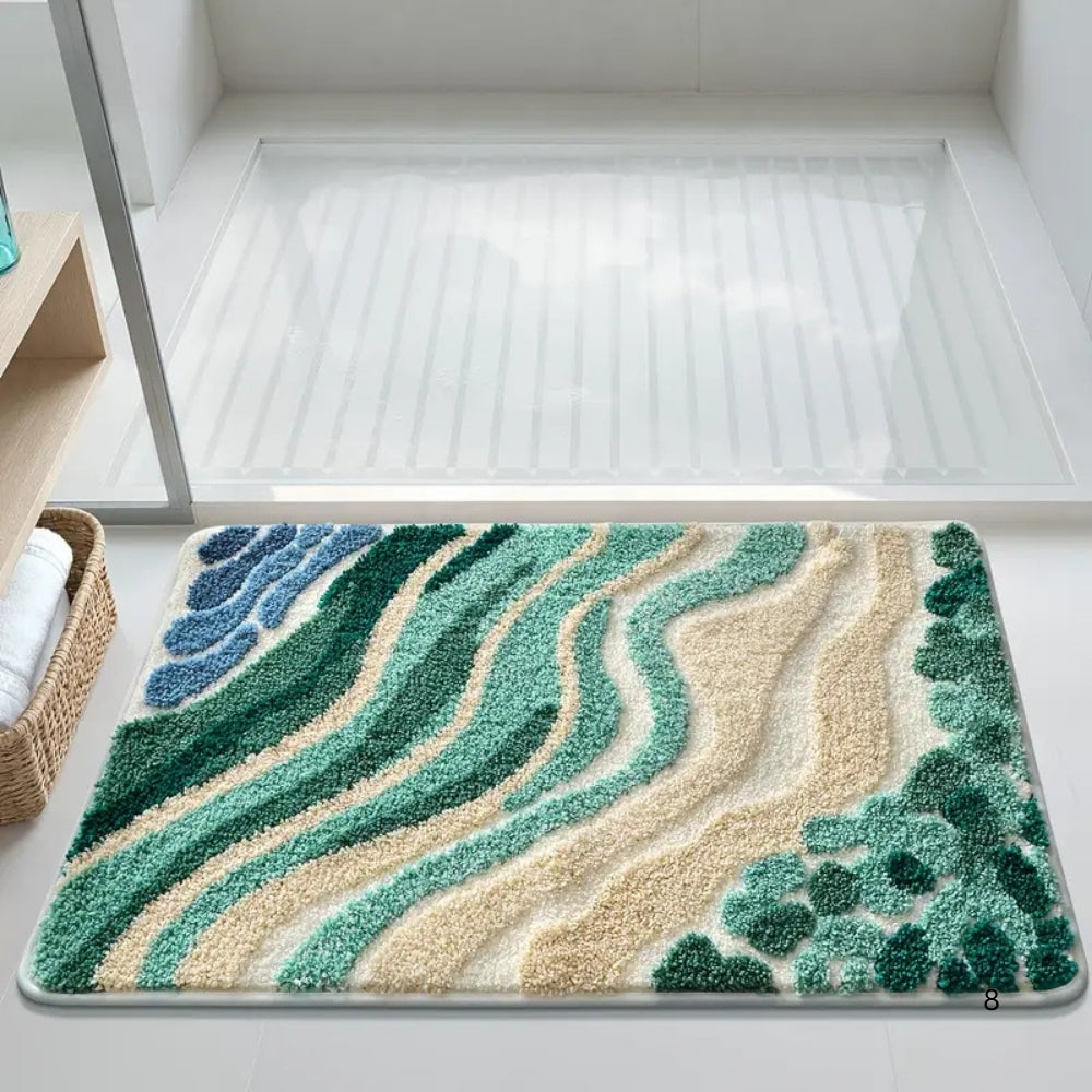Skanto | Fluffy Ocean Wavy Pattern Badmatte