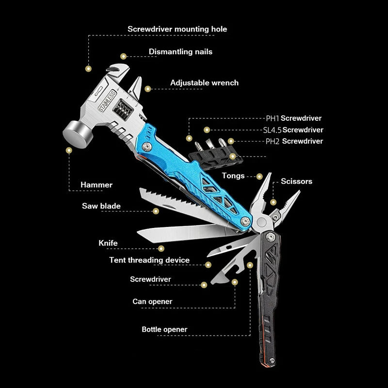 Foldbar Skrutrekker Overlevelsessett Verktøy | Skanto