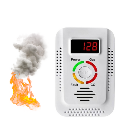 Skanto | Gasslekkasje Karbonmonoksid CO2 Detektor Alarm for Hjemmet