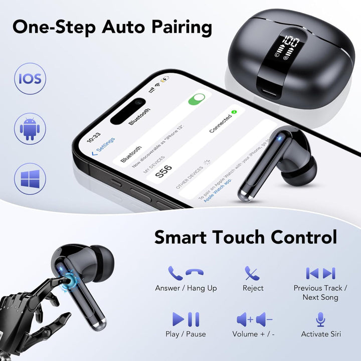 Skanto | Vanntette Bluetooth Ørepropper - Støydempende Trådløse Ørepropper