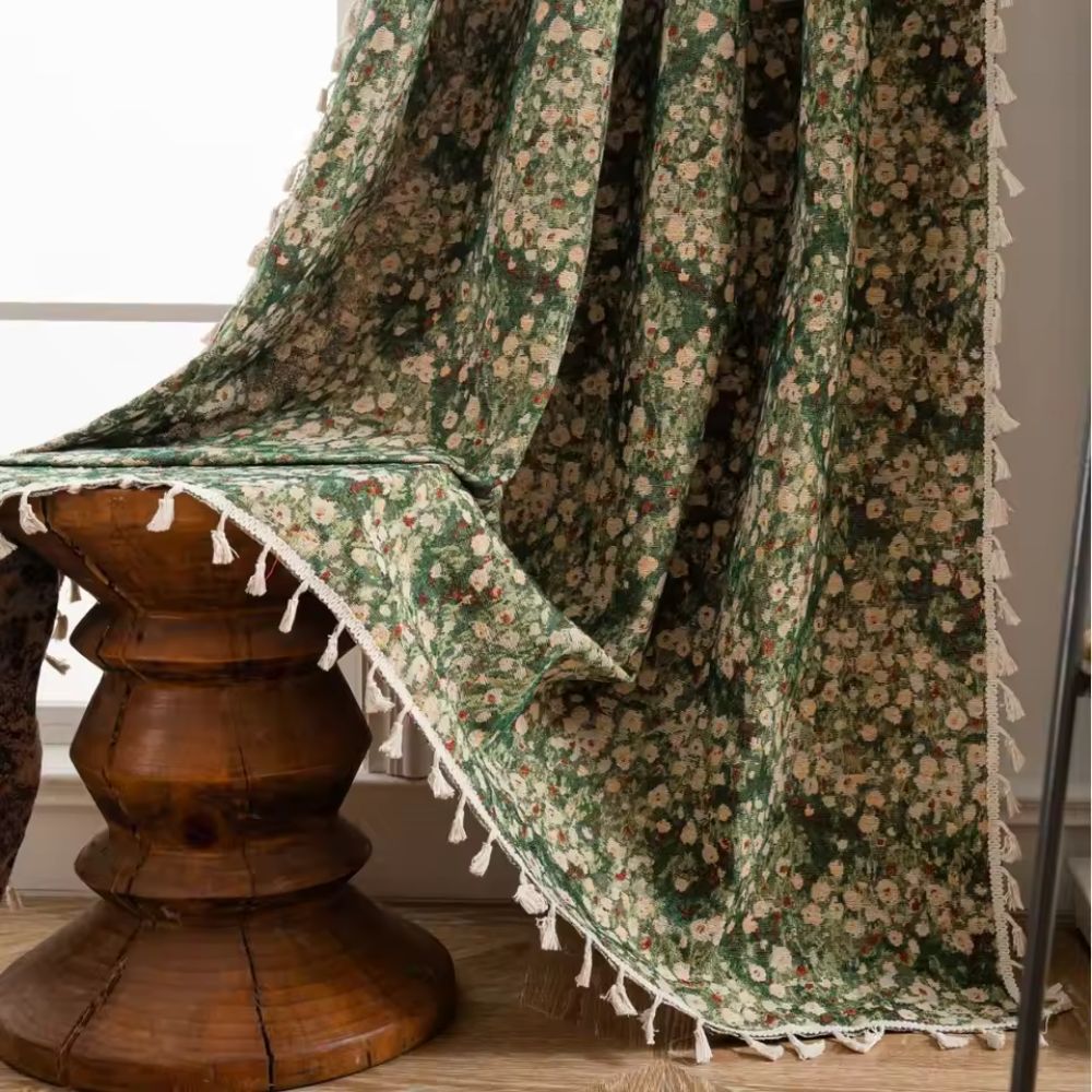 Skanto | Fransk vintage blomstermotiv teppet gardin