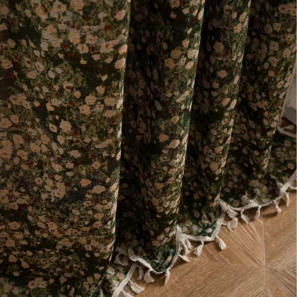 Skanto | Fransk vintage blomstermotiv teppet gardin