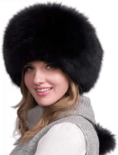 Skanto | Glaciera Lux Vinterhat | Ekte Pelthat med Ørevern | Elegant & Varm Luksushatt for Kvinner