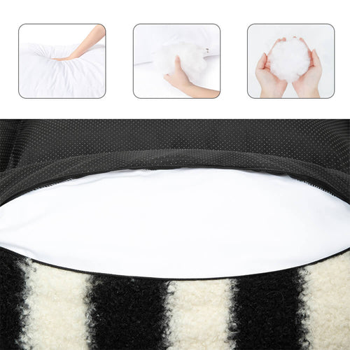 Moderne Faux Lambswool Kattesofa med Brede Armlener og Avtakbar Pute | Skanto