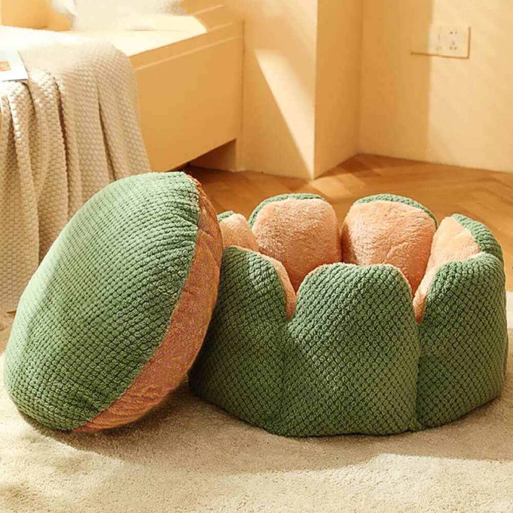 Cactus Form Komfortabel Katteseng Myk Korall Fløyelsdesign | Skanto