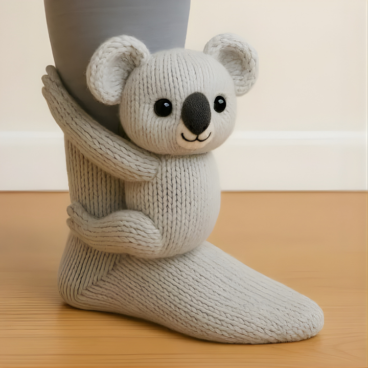 Skanto | Fuzzy Animal Plush Sokker Damer Herrer Koselig Non Slip Varm Vinter