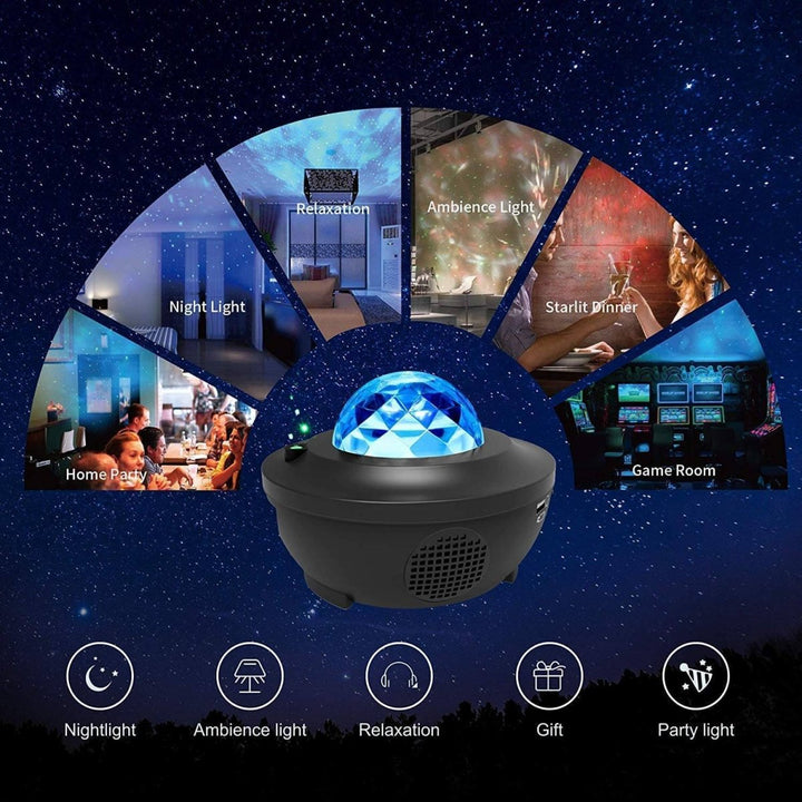 Skanto | Bærbar Galaxy-projektor med Bluetooth-høyttaler og fjernkontroll