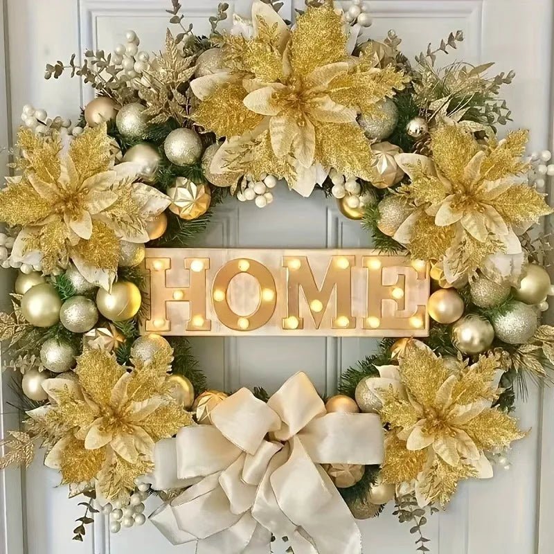 Skanto | Premium Glitter Blomsterornamenter for Festlig Presentasjon
