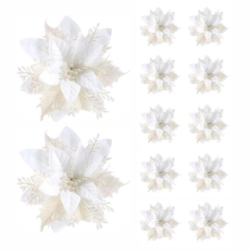 Skanto | Premium Glitter Blomsterornamenter for Festlig Presentasjon
