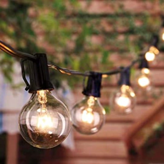 25FT Globe String Lights with Bulbs for Indoor/Outdoor Vanntett Koble Sammen Henge Lys til Bakgård Veranda Balkong Fest Dekor | Skanto