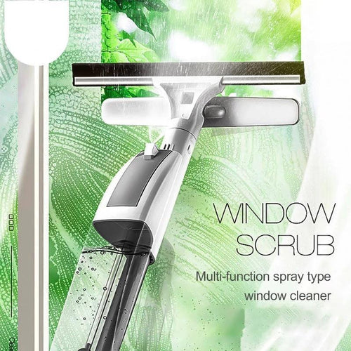 Skanto | Glassrengjøringsbørste med vannspray Vindu renser Høy kvalitet aluminium lang håndtak Tørker og klut combo silikon