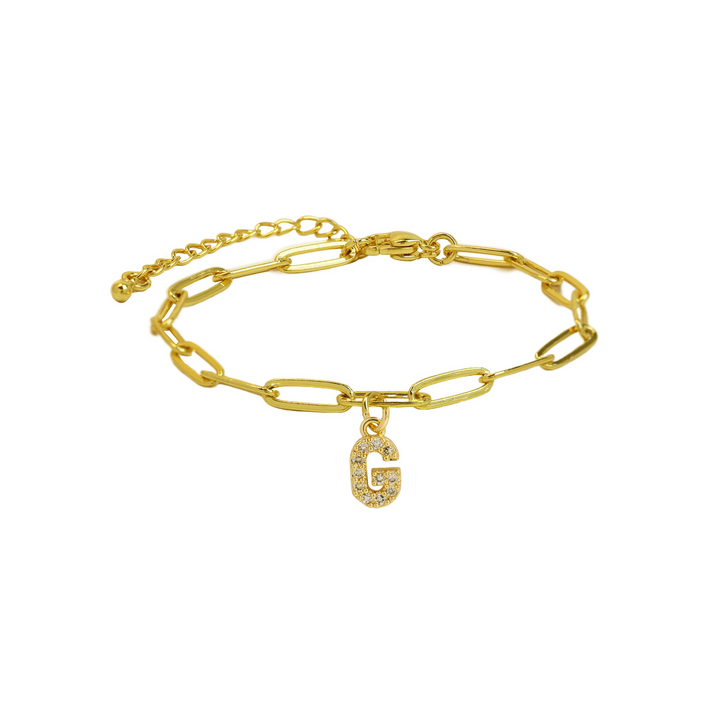 Skanto | Delikat papirklips bokstavinitial armbånd