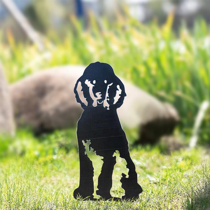 Skanto | Metall Hund Silhuett Hagedekorasjon