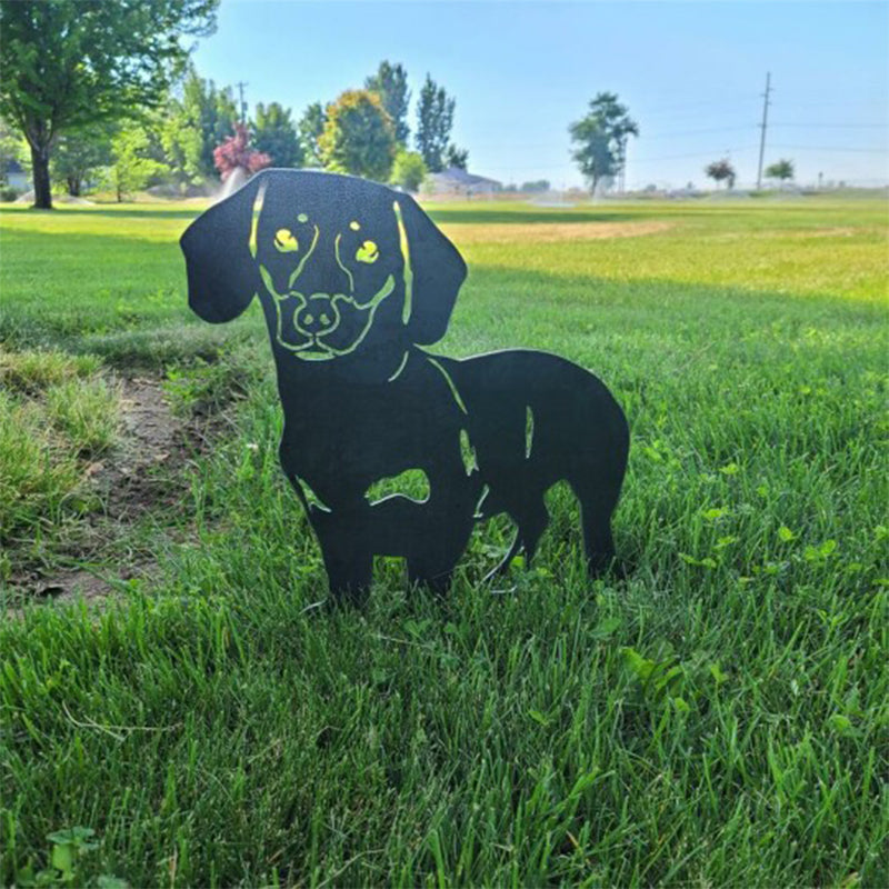 Skanto | Metall Hund Silhuett Hagedekorasjon