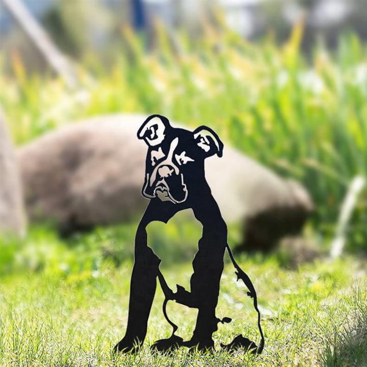 Skanto | Metall Hund Silhuett Hagedekorasjon