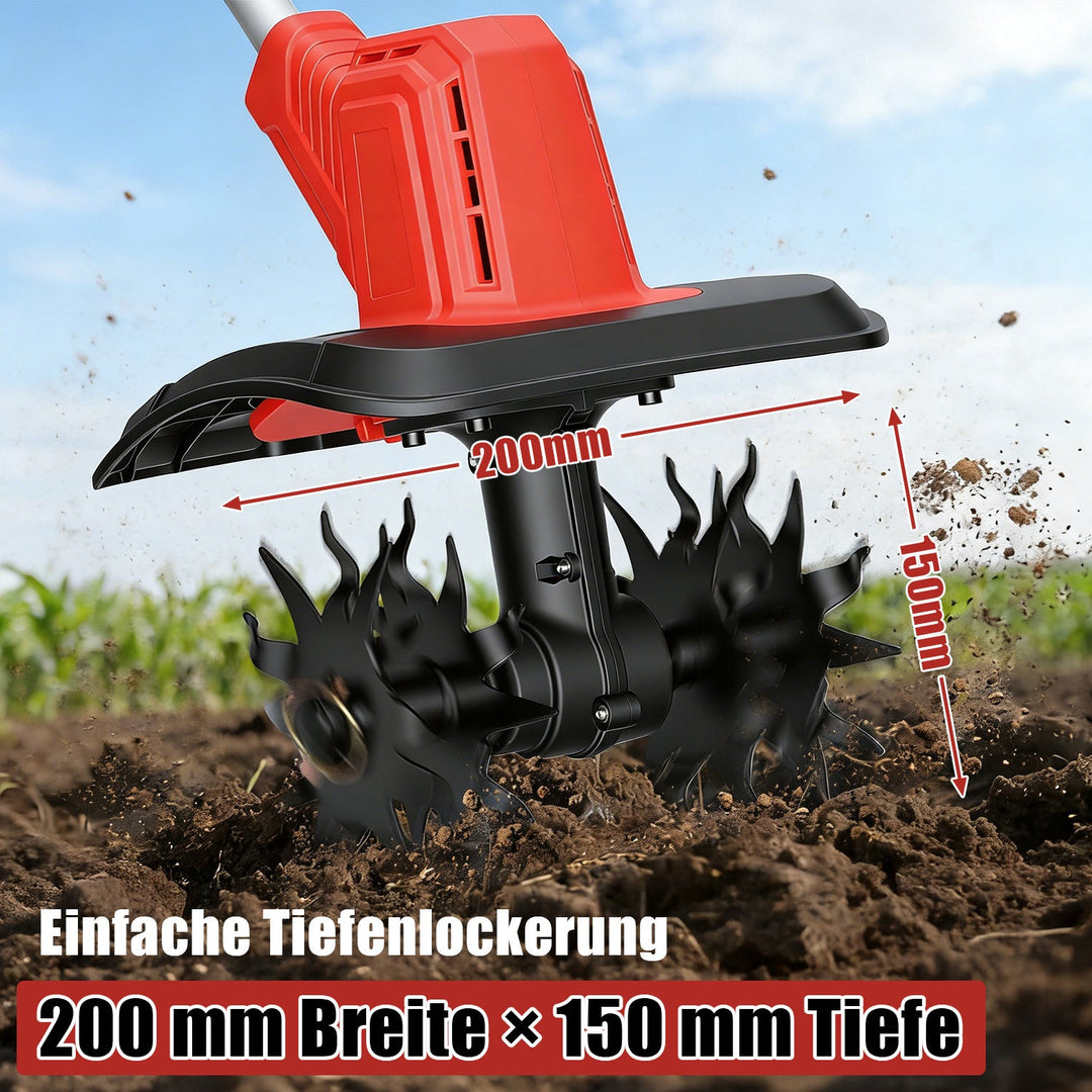 400W Batteri Hagefræser med 2 Batterier Bærbar | Skanto