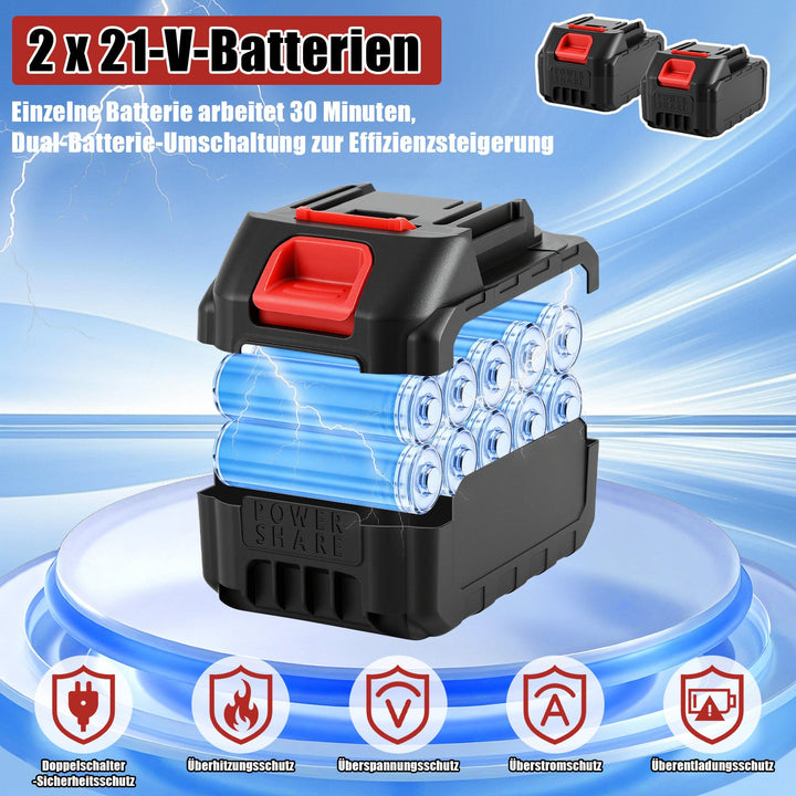 400W Batteri Hagefræser med 2 Batterier Bærbar | Skanto