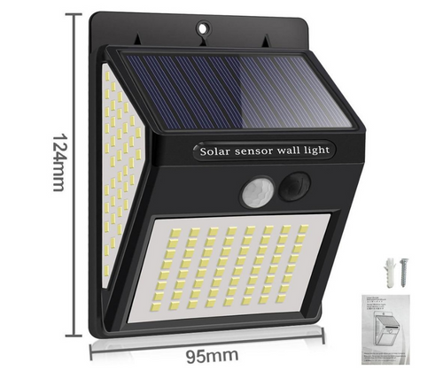 Sterk solarlampe med bevegelsessensor - Sterkt lys uten kabler | Skanto
