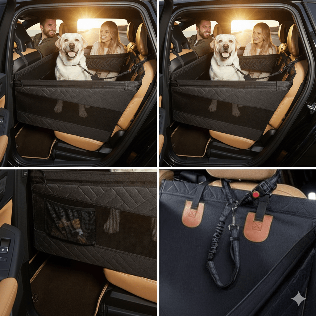 Skanto | Vanntett Hundematte med Minne Skum for Bilen