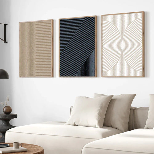 Geometrisk linjekunst Minimalistisk abstrakt veggkunst Fine Art lerretstrykk Nøytrale fargebilder for stue spisestue hjemmekontor kunstdekorasjon | Skanto
