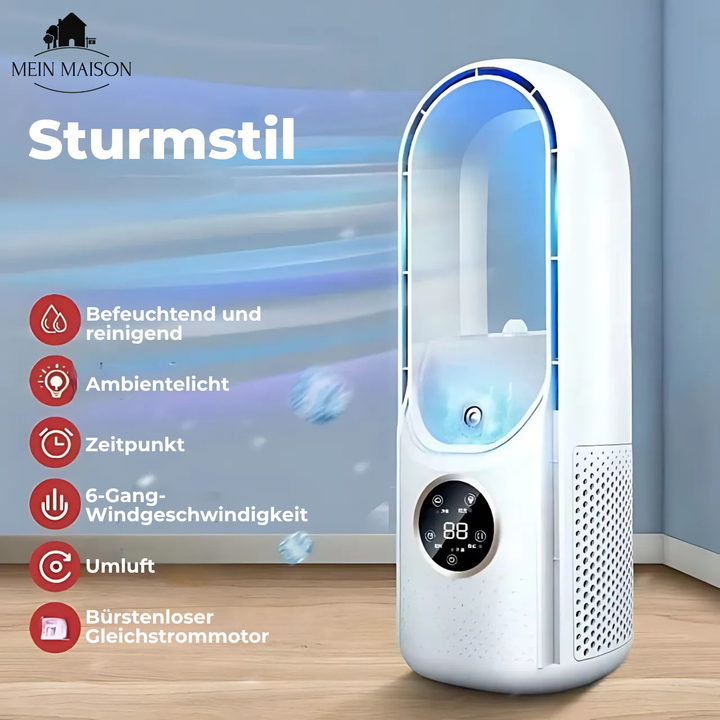 Airevo Air Cooler | Blad-løs USB Vifte | 6 Nivåer | Stille & Med Timer | Luftfukting | Skanto