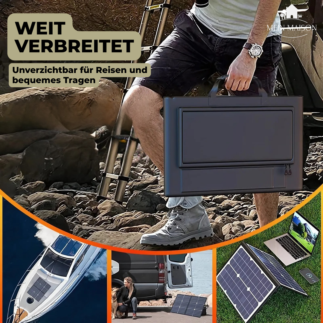 PowerFlex 1000W Sammenleggbart Solpanel – Porterbar Solenergi for Camping og Utendørs | Skanto