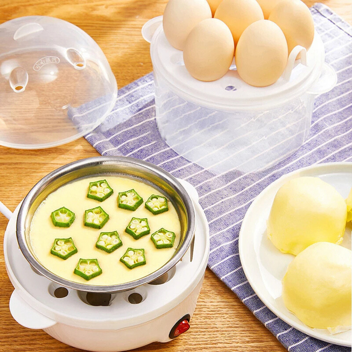 Skanto | Elektrisk eggkoker og damper – Kompakt multifunksjonsenhet for perfekte egg og dampet mat