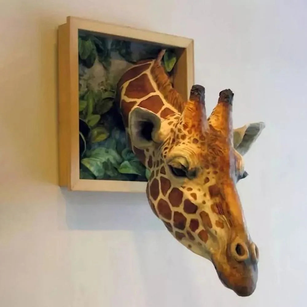 Skanto | Giraffhode - Veggdekorasjon - 3D Skulptur - Livaktig Dekorasjon