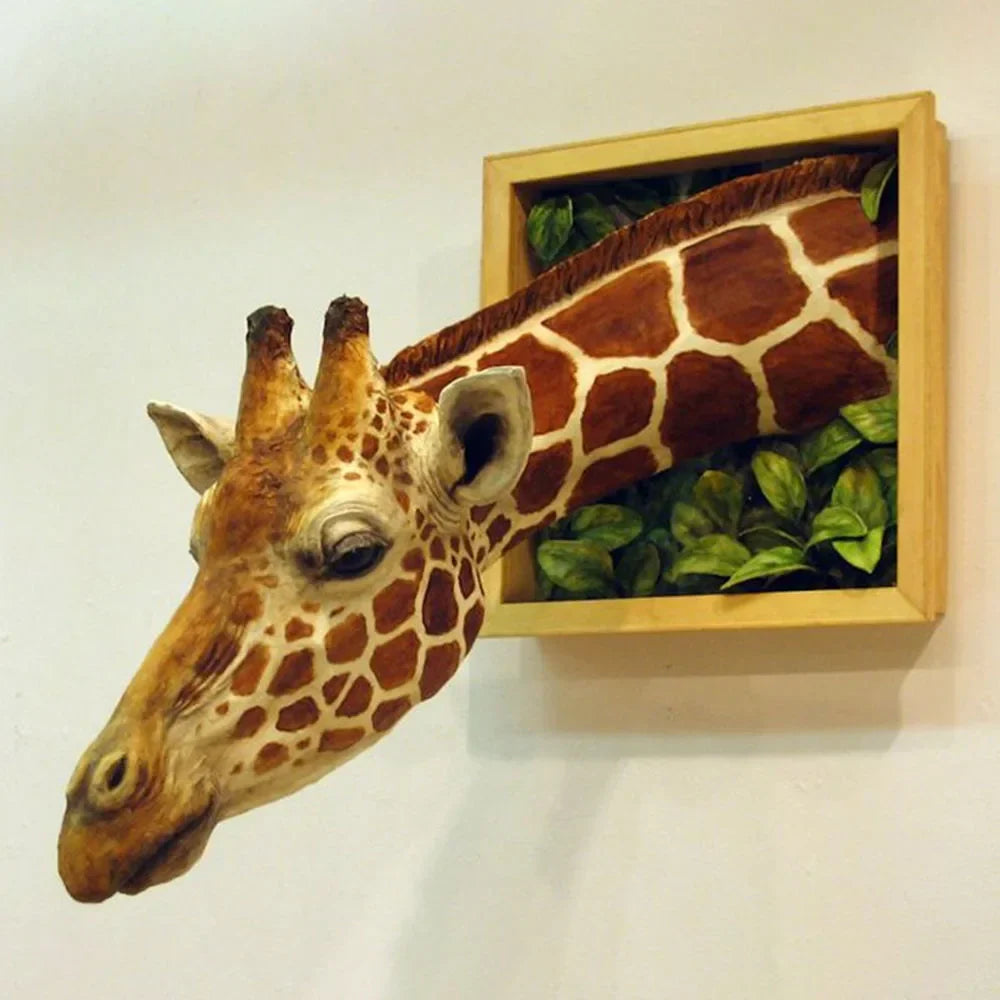 Skanto | Giraffhode - Veggdekorasjon - 3D Skulptur - Livaktig Dekorasjon