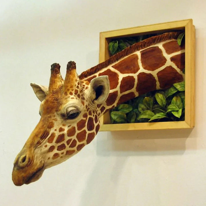Skanto | Giraffhode - Veggdekorasjon - 3D Skulptur - Livaktig Dekorasjon