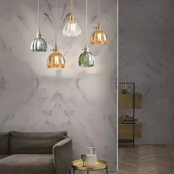 Skanto | Elegant Glassehengende Lampe i Blomsterform
