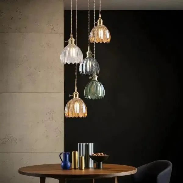 Skanto | Elegant Glassehengende Lampe i Blomsterform