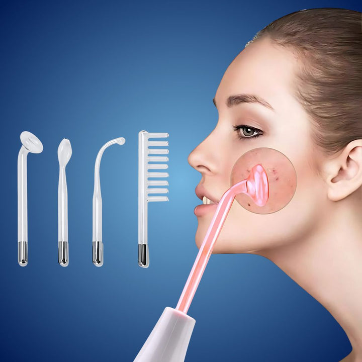 GlowVive Høyfrekvent D'arsonval Beauty Device | for Akne - Anti-Aging - Hudoppstramming - Hårvekst - Hodebunnspleie Skanto