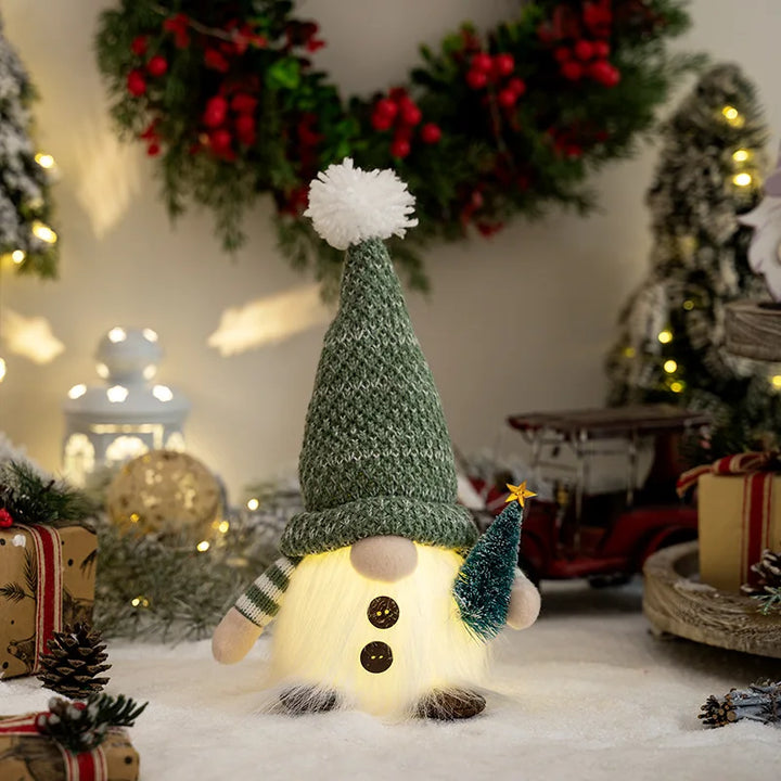 Skanto | Jule nisse dekorasjon | LED nattlys | Varm glød ferie ornament