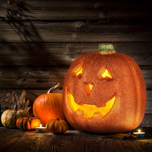 Skanto | Glødende Jack O’Lantern – Batteri Lysende Halloween Gresskar Dekorasjon