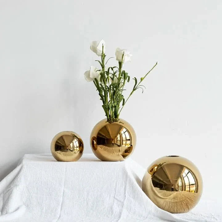 Skanto | Pia - Vakker gull keramisk vase