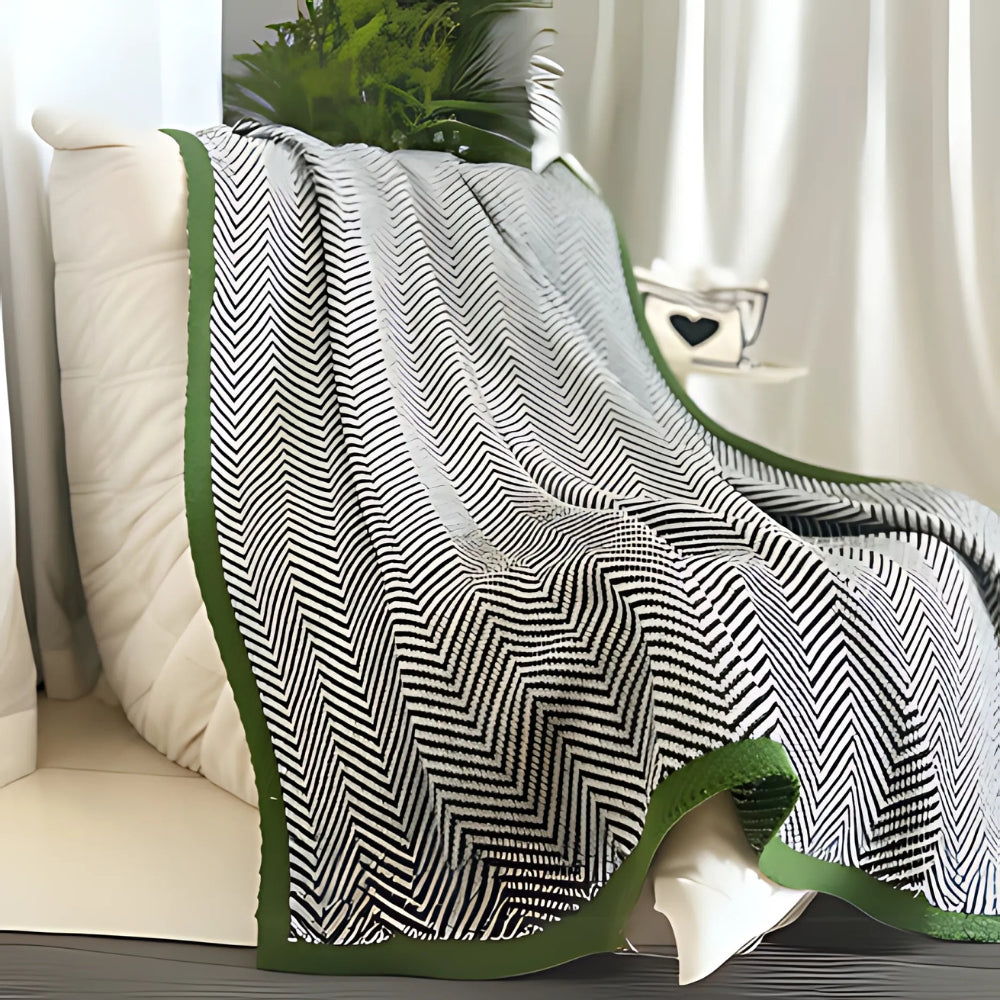 Skanto | Golden Chevron Luxe Blanket