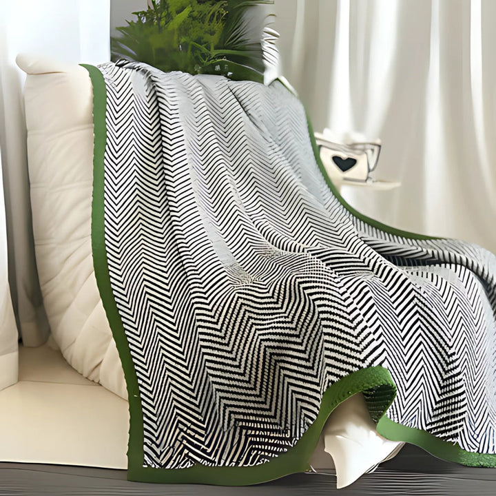 Skanto | Golden Chevron Luxe Blanket