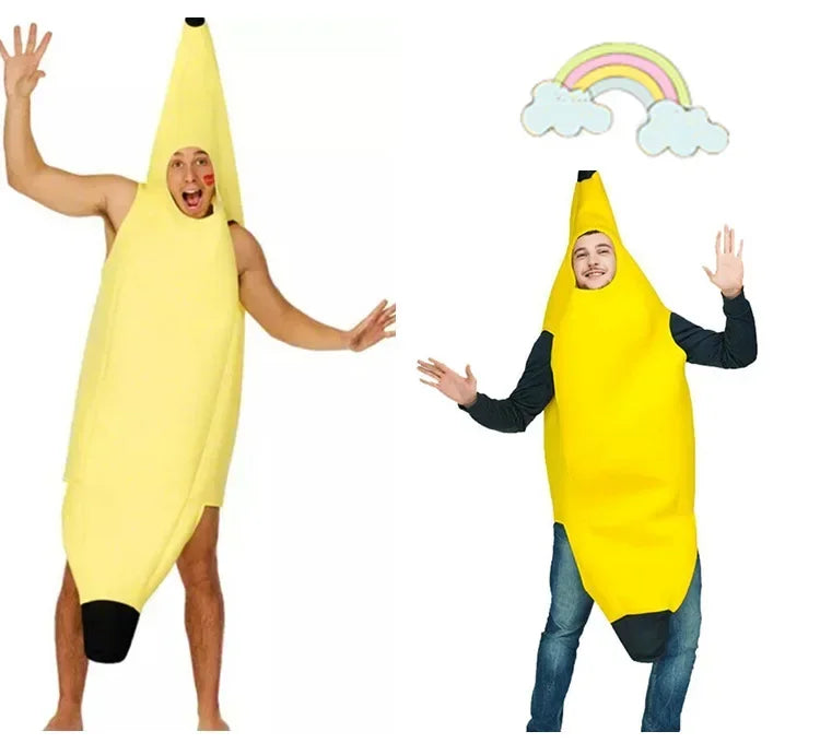 Gult banankostyme for menn – Morsom utstyr for karneval, Halloween og temafester | Skanto
