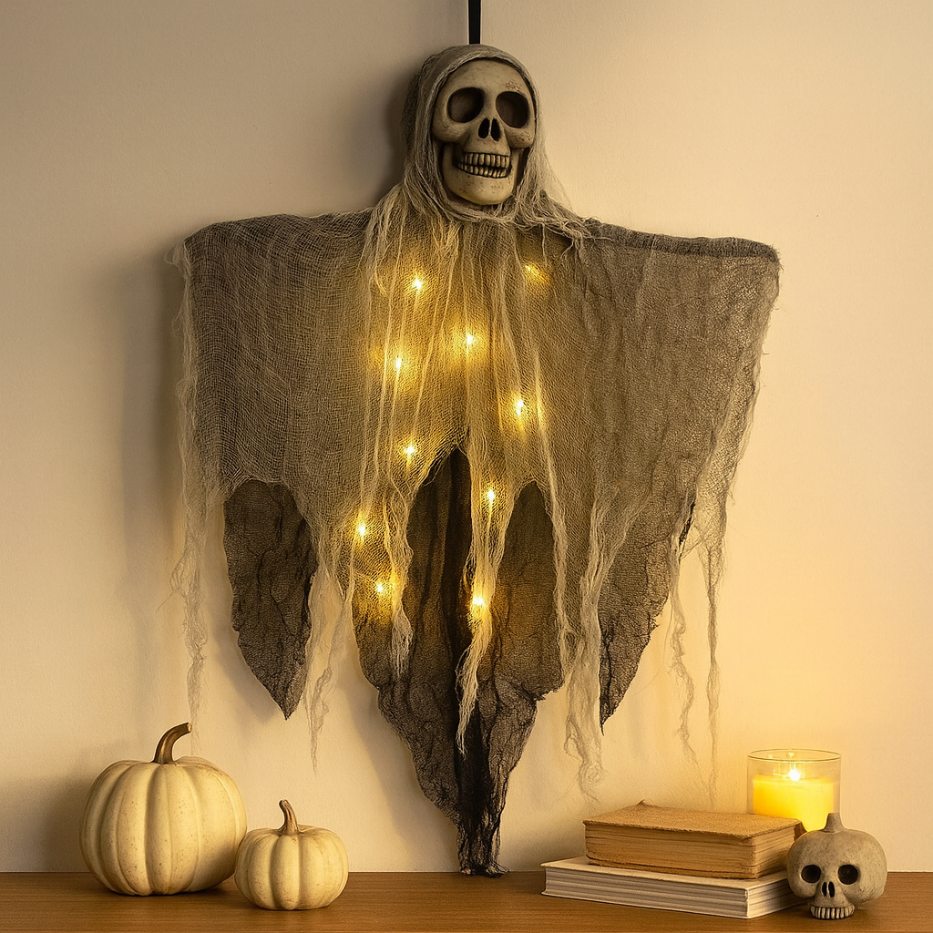 Skanto | LED Hodeskalle Veggdekorasjon for Halloween Hjemmedekorasjon