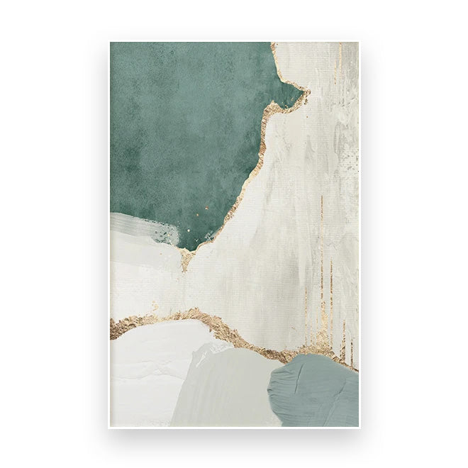Grønn Brun Nordisk Abstrakt Geomorf Veggkunst Fine Kunstler lerrettrykk Bilder For Moderne Leilighet Stue Kontor Kunst Dekor | Skanto
