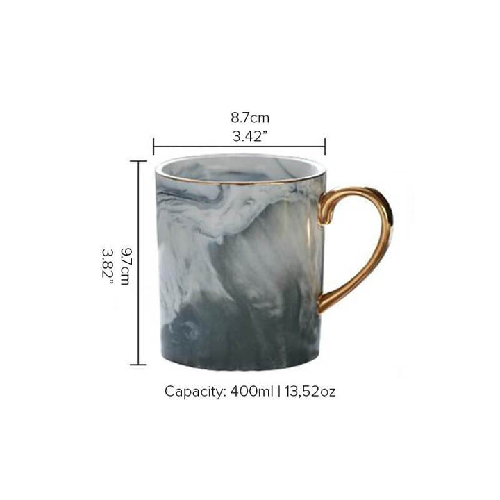 Gullkantet Marmor Kaffekopp | Skanto