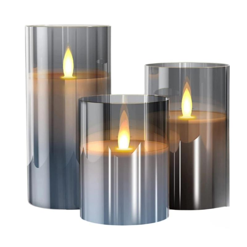 Skanto | LED Ambient Candle Lights | Realistisk Flamme Aura, Tilpassbar Lysstyrke & Timerinnstillinger for Hjemmedekorasjon og Arrangementer