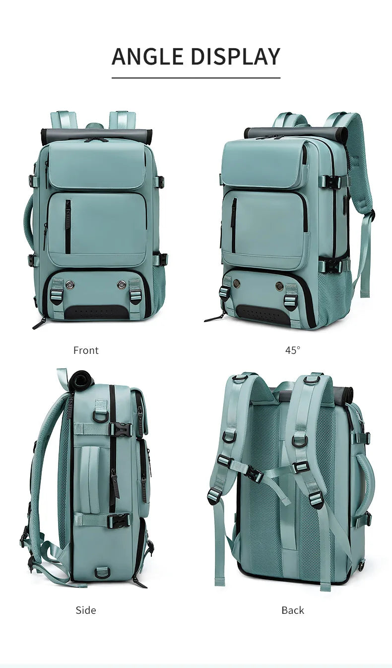 Skanto | TRAVELMAX Pack – Stor vanntett reise ryggsekk med USB-ladeport