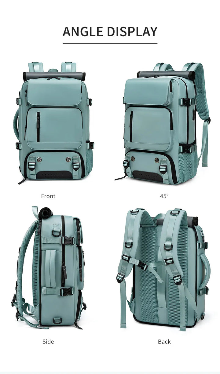 Skanto | TRAVELMAX Pack – Stor vanntett reise ryggsekk med USB-ladeport