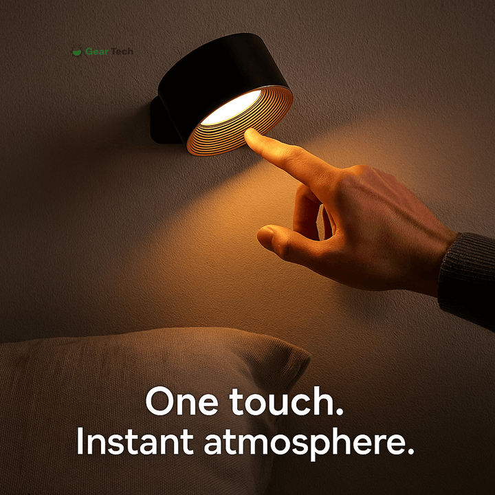 Skanto | Trådløs oppladbar 360° vegglampe | Energisparende LED, berøringskontroll og allsidig for boligbelysning