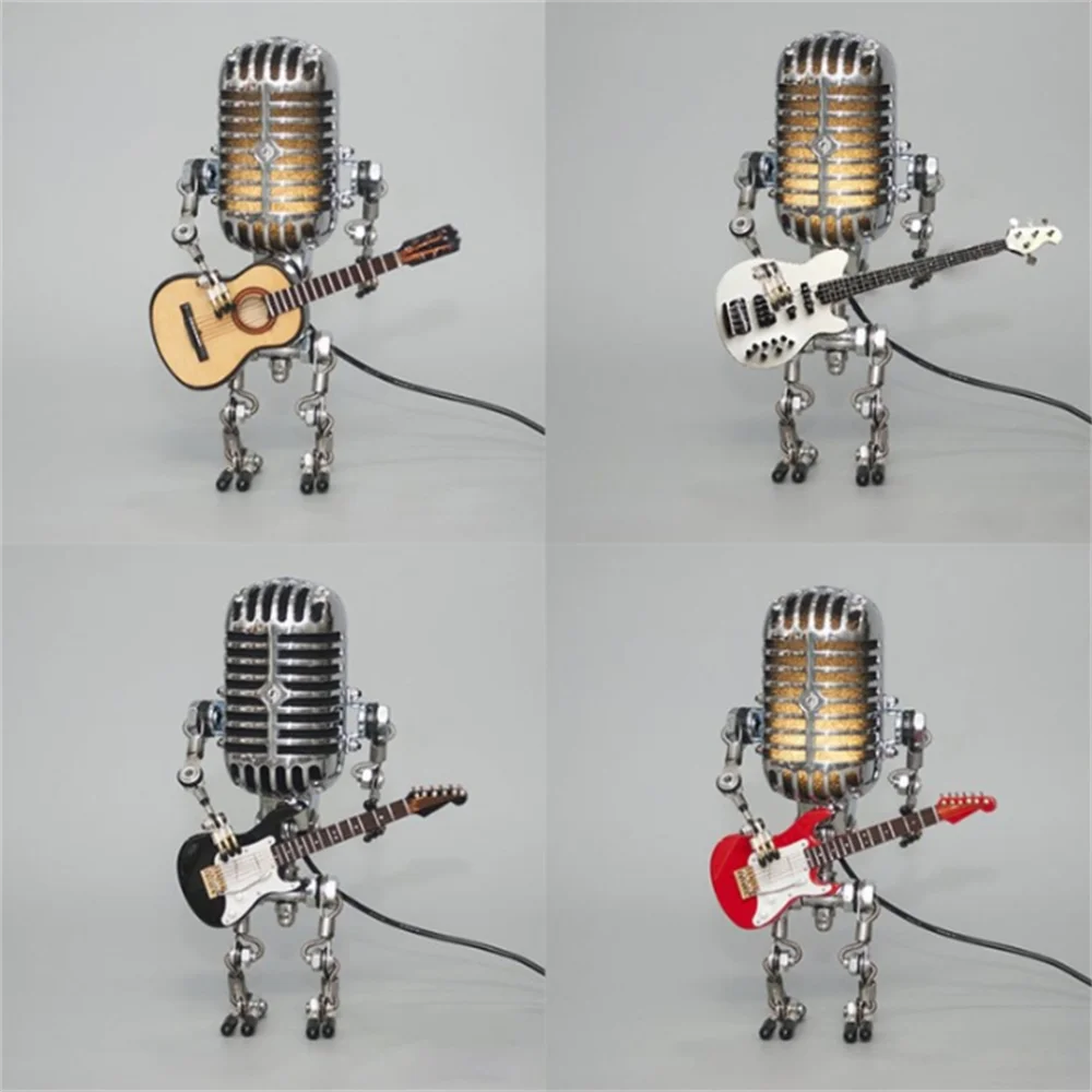 Skanto | Designer bordlampe robot med gitar for moderne og kreative interiører